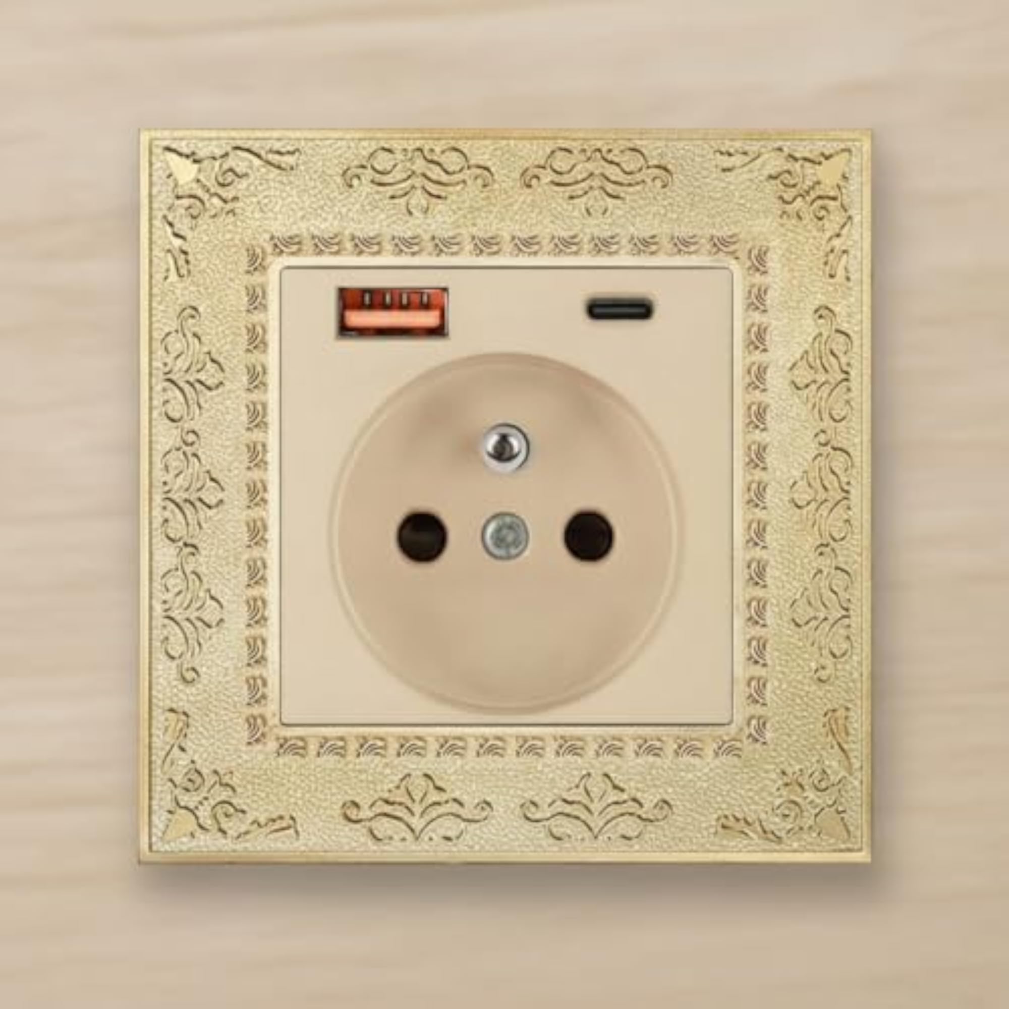 European-Style Decorative Wall Plate with Embossed Border